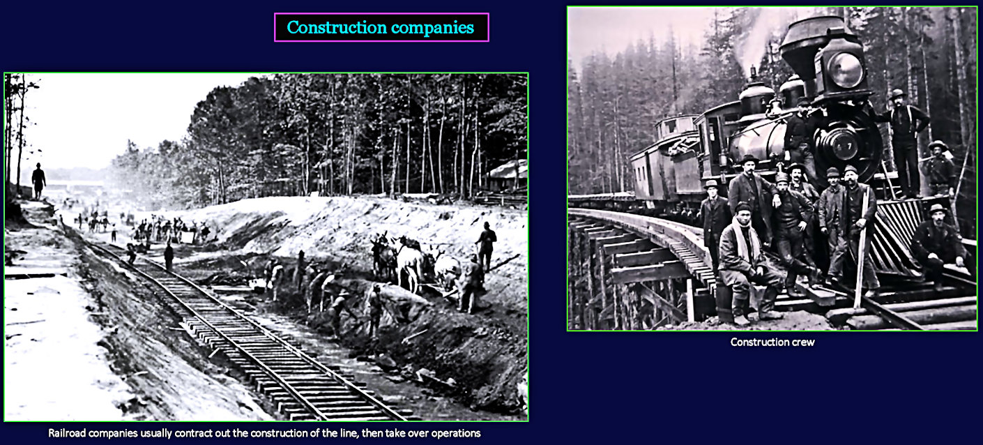 Railroad construction companies, 1870